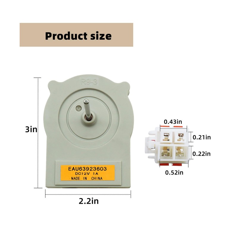 Taruimoo EAU63923603 Refrigerator Evaporator Fan Motor Compatible with LG Refrigerator,Replace