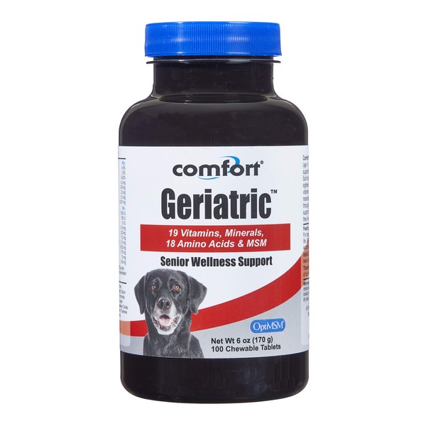 COMFORT Geriatric Supplement for Dogs, 100 Count, Contains MSM, Superoxide