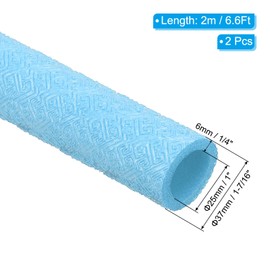 PATIKIL 6.6Ft Pipe Insulation Foam Tubing, 2Pcs 1"(25mm) ID 1-7/16"(37mm) OD Heat Preservation Foam Tube Cover Wrap for AC Unit Air Conditioner Water Pipe, Blue