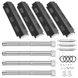 GFTIME Universal Replacement Parts for Charbroil, Barbecook Vanilla, Barbecook 300 Gas Grill, Tenneker TG4, 31-45 cm Burner, 37 cm Burner Cover and Crossovers, Flame Distributor Pipe Burner