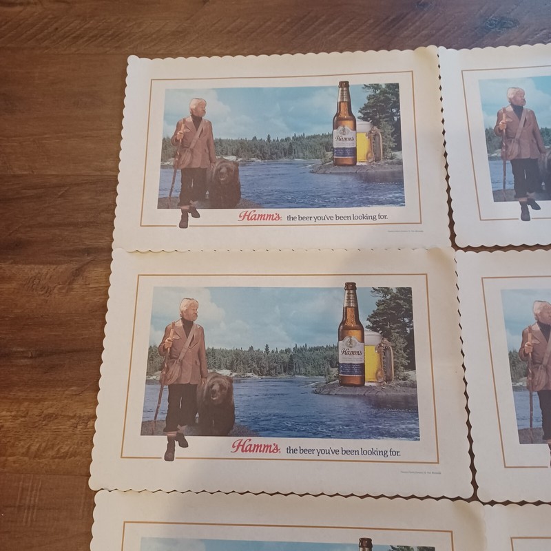 Hamm's Set of 12 Hamm’s Beer VINTAGE Paper Placemats New