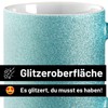 huuraa Glitzertasse Jeck mit Herz Geschenk Tasse Blau 330ml Jeck