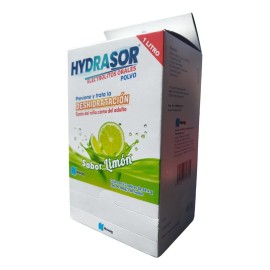 Hydrasor Electrolitos Orales Polvo Sabor Limón caja con 25 sobres de 28.4 g c/u