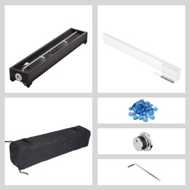 36-inch Table Top Propane Fire Pit, 30,000 BTU Tabletop Firepit for Patio, Outdoor Portable Fireplace Rectangular Fire Bowl w/Wind Glass Shield