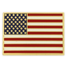 Made in America USA Rectangle American Flag Lapel Pin,Pack of 10