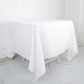 Balsa Circle 70-Inch x 70-Inch White Square Cotton Wedding Tablecloth Table Linens Wedding Party Events Decorations