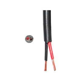 Thin Wall Cable Twin 2 Core 12v 24v Black Red Round PVC Wire Auto Marine Solar (1.5mm2 21A, 10 Metre Coil)