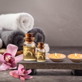 LAweixian Small Wood Tray Pedestal Stand Farmhouse Bathroom Decor Decorative Wooden Riser Kitchen Soap Dish Holder for Vanity, Counter, Sink, 9" x 6"