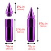 Purple 20 PCS M12x1.5 Lug Nuts Spiked 60mm Extended Tuner