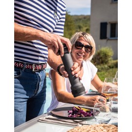 Peugeot Barbecue Wood Pepper Mill with built in light, Graphite, 12in