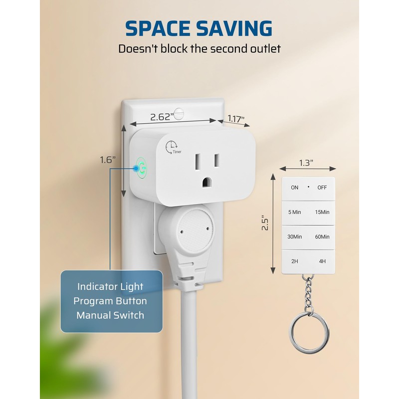 DEWNEWILS Remote Control Outlet with Timer, Indoor Remote Timer Outlet,