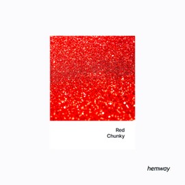 Hemway Craft Glitter Shaker 130g / 4.6oz Glitter for Arts, Crafts, Resin, Tumblers, Nails, Painting, Decoration, Festival, Cosmetic, Body - Chunky (1/40" 0.025" 0.6mm) - Red