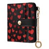 Dallonan Red Heart Black Womens Wallet RFID Blocking Small Slim