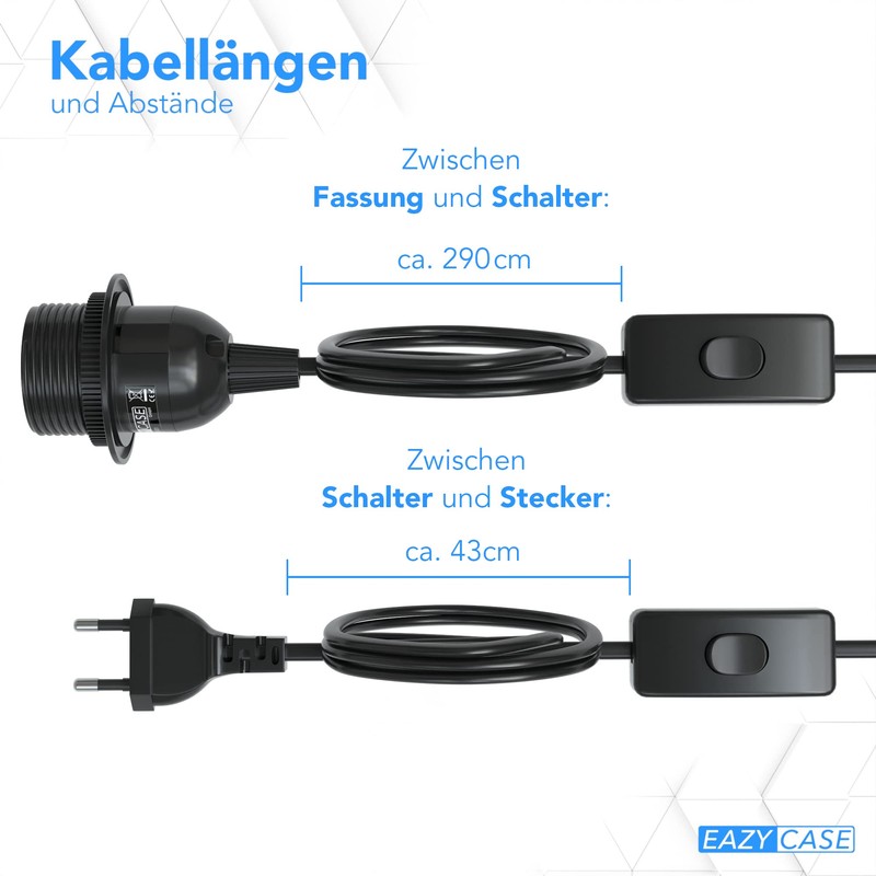 E27 Lamp Socket with 3.5 m / 5 m Cable,