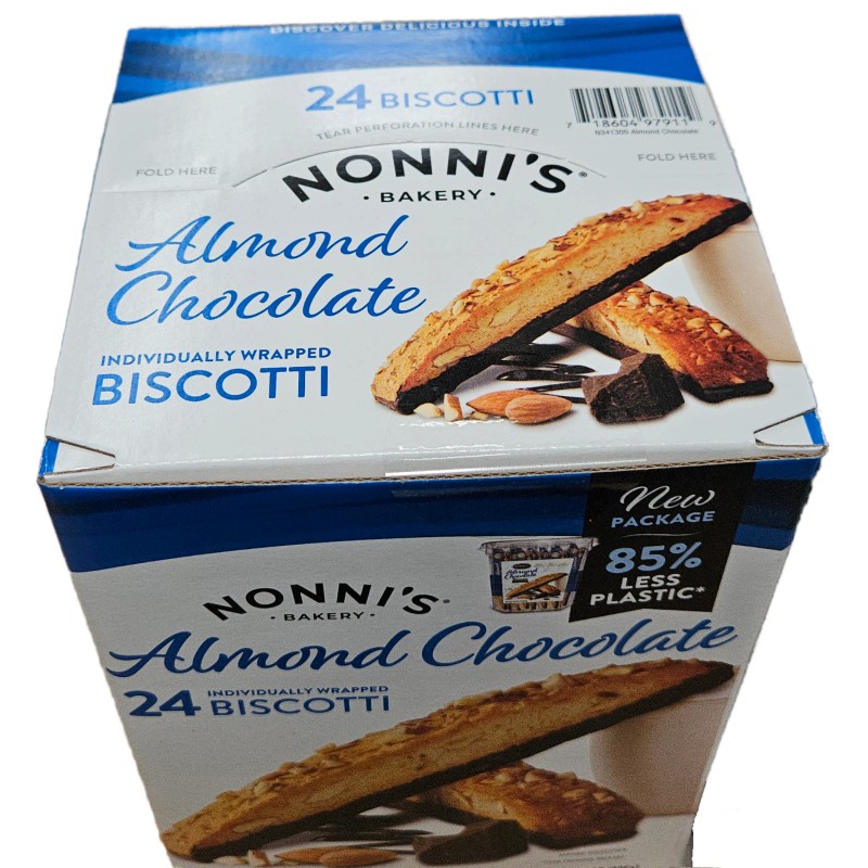 Nonni's 2 boxes - Nonni's Almond Chocolate Biscotti, 24 ct.