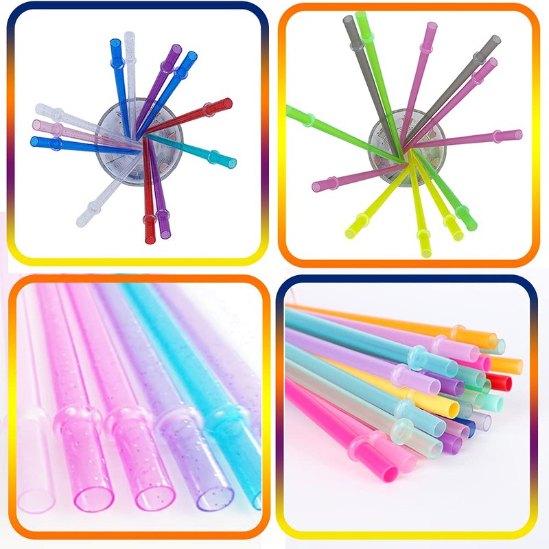 24Pcs Reusable Drinking Straw by WerkaSi, 10.6-inch 12Pcs Long Clear