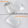 50pcs Foil Trays with Lid, 20.5x11x5.5cm Aluminium Foil Pan Disposable