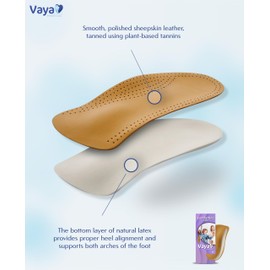 Vaya Medical Orthopeadic Insoles for Flat Valgus Feet Shoe Insole for Children Insole Inner Sole for Child Made of Sheepskin Comfortino Brown 30 Size 11