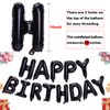 ACCEVO Black Happy Birthday Balloons Banner, 16 Inch Aluminium Foil