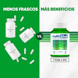 Complejo B Formula Avanzada 30 Capsulas | Vitamina B12, B1, B2, B3, B5, B6, B8 (Biotina), B9 (Ácido Fólico) | Sin Gluten, 100% Naturales, Libres de OM