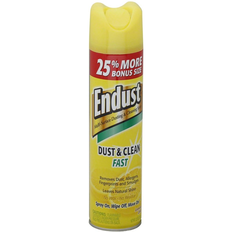 Endust No-Wax Cleaning & Dusting Spray, Lemon, 12.5 Ounces