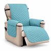 Gray Quilted Recliner Cover with Polyester Fabric, Side Storage Pocket