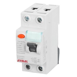 JOYELEC Circuit loss protection circuit breaker with leakage protection, overload protection, 2-poilg 25 A, circuit breaker AC230 V, leakage switch, 1P + N, 6 kA, ID = 0.03 A