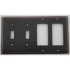 Oil Rubbed Bronze 4 Gang Wall Plate - 2 Toggle