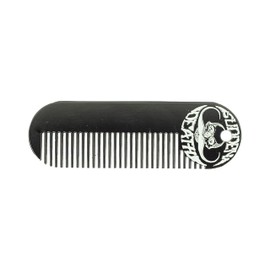 Beard Comb Or Fine Tooth Mustache Pocket Stainless Steel Metal Powder Coated Black Keychain Comb For Men - 3.25 x 1 Inches by Death Grip