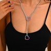 FDEETY Necklace for Women Girls Heart Pendant Punk Chunky Cuban