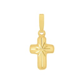 Amor 9038534 Women's Pendant 2 cm Gold Cross Comes in Jewellery Gift Box, Gold 585/14ct, No Gemstone
