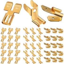 48Pcs Female Spade Connector, Double Spade Connector, Piggyback Spade Connector 16 Each, Chair Terminal Quick Disconnect Adapter, Piggyback Spade Connectors, Connectors Combination Kit