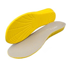 Pro11 Wellbeing Orthopedic Memory Foam Insoles for Heel Pain and Falling Bridge, Yellow grey