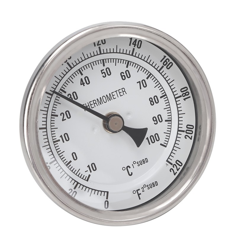 1/2" NPT Stainless Steel Pot Thermometer Metal Dial Thermometer for