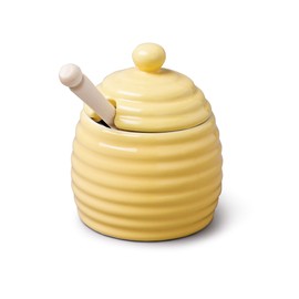 Honey Pot With Wooden Dipper