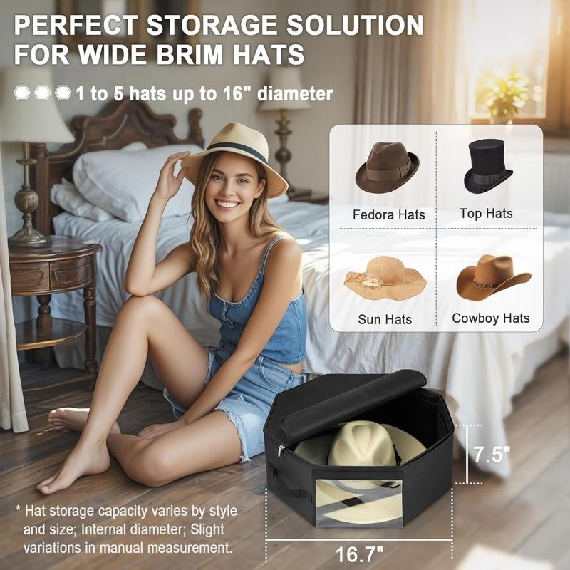 Hat Box for Travel & Storage, Upgrade Case for Cowboy,
