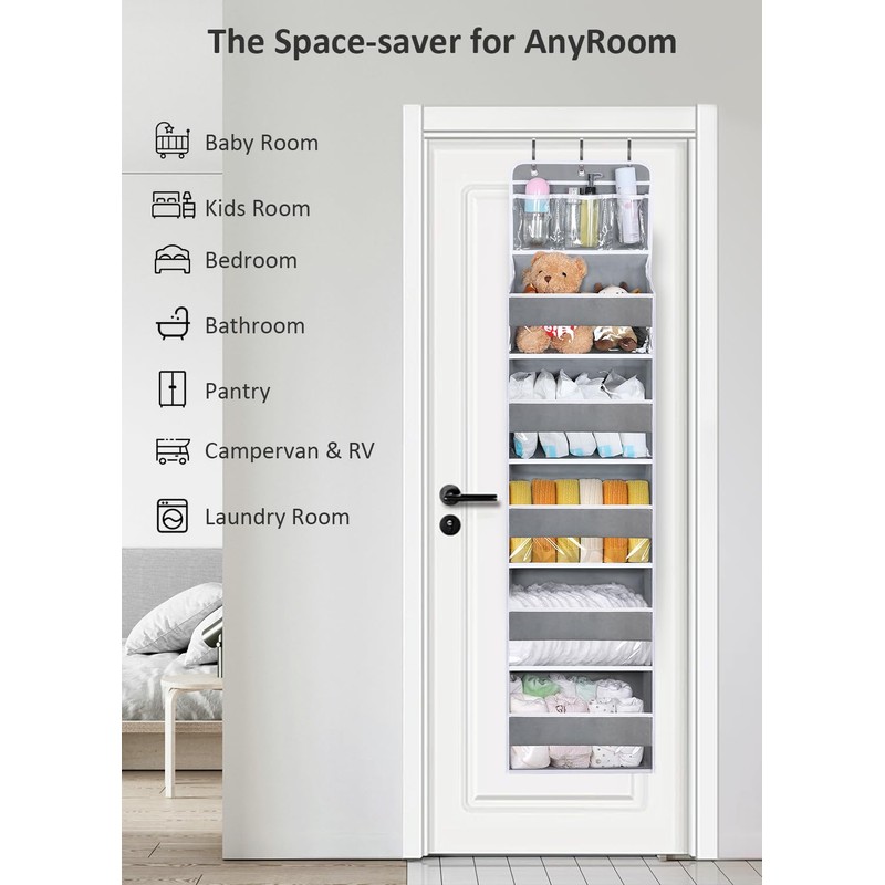 Over the Door Organizer, Heavy Duty Hanging Door Organizer with