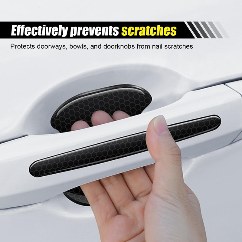LHDOS 8PCS Car Door Handle Cup Scratch Protector - Reflective