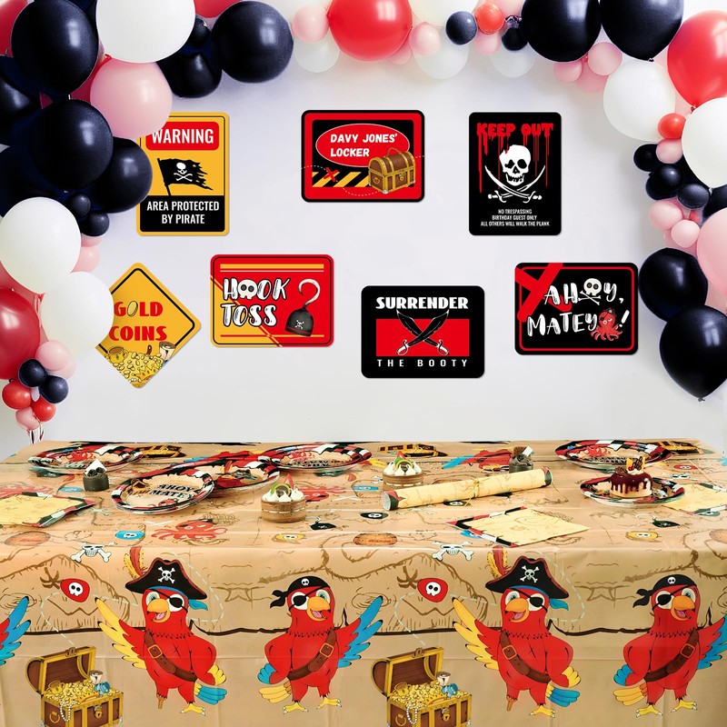 WERNNSAI Pirate Party Tablecloth - 108' × 54'' Pirate Table