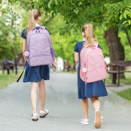 Dafelile Girls Backpack for Elementary Shiny Glitter School Backpack Kids Backpack School Bookbag Sparkly Backpack for Girls 3 in 1 Set with Lunch Box Back to School