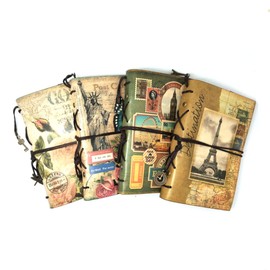 Operitacx Scratch and Sketch Books for Kids Kraft Paper Notebook Retro Diary Travel Sketchbook Refillable Leather Planner Notebooks for Kids Spiral Sketchbook Blank Notebooks Vintage