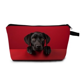 MoCaliduccious Black Labrador Makeup Bag for Women Travel Cosmetic Organizer Bag Teacher Appreciation Gifts Small Zipper Toiletry Bag Dog Gifts for Dog Lovers