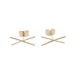 HONEYCAT X Bar Crawler Studs in Gold, Rose Gold, or Silver | Minimalist, Delicate Jewelry (Rose Gold)
