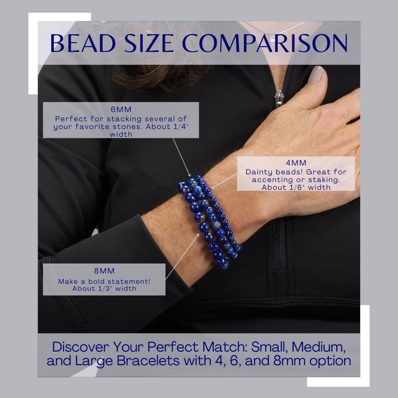 Cherry Tree Collection Natural Semi Precious Gemstone Beaded Stretch Bracelet