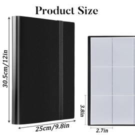 9-Pocket Trading Card Album Folder 20 Side-Loading Pages Holding 360 Pockets Card Collection Folde for Loading Slot Trading Card Album Folder Board, Collectible and Trading Card Games (Black)