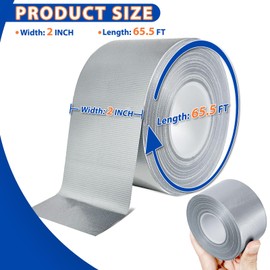 Silver Window Weather Sealing Tape,Window Draft Isolation Sealing Film Tape,Window AC Seal Air Conditioner Sealing Tape No Residue Waterproof Self Adhesive for Keep Out Cold Air Dust Rain 2IN X 65FT