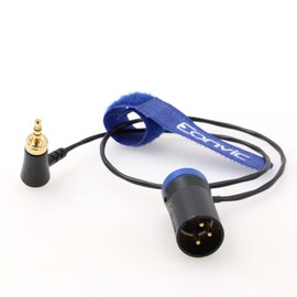 Eonvic Flat 3 Pin XLR to 3.5mm TRS Cable Balanced Mini 3 Pin XLR Male to Right Angle 3.5mm Audio Connector Cable for Canon EOS C70 Camera - Blue