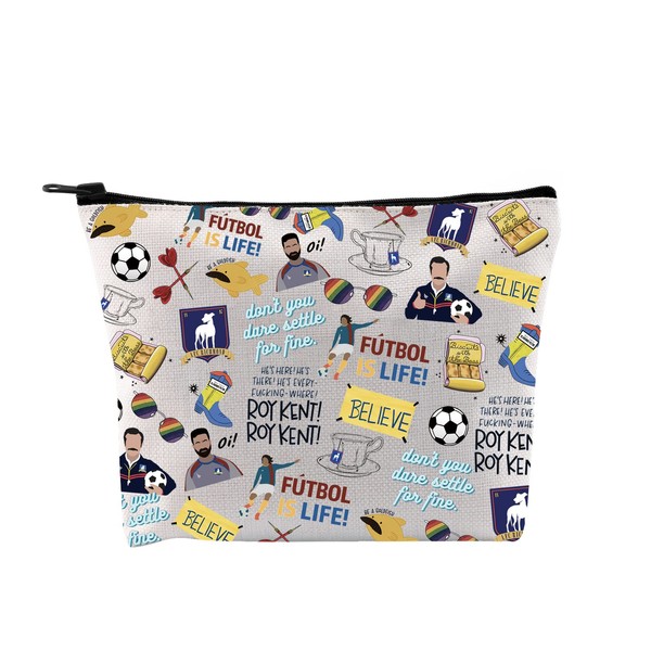 GJTIM Ted TV show Inspired gift Believe Makeup Bag TV Show Merchandise Zipper Pouch Soccer Football Lover Travel Case (Ted TV Pattern Bag)
