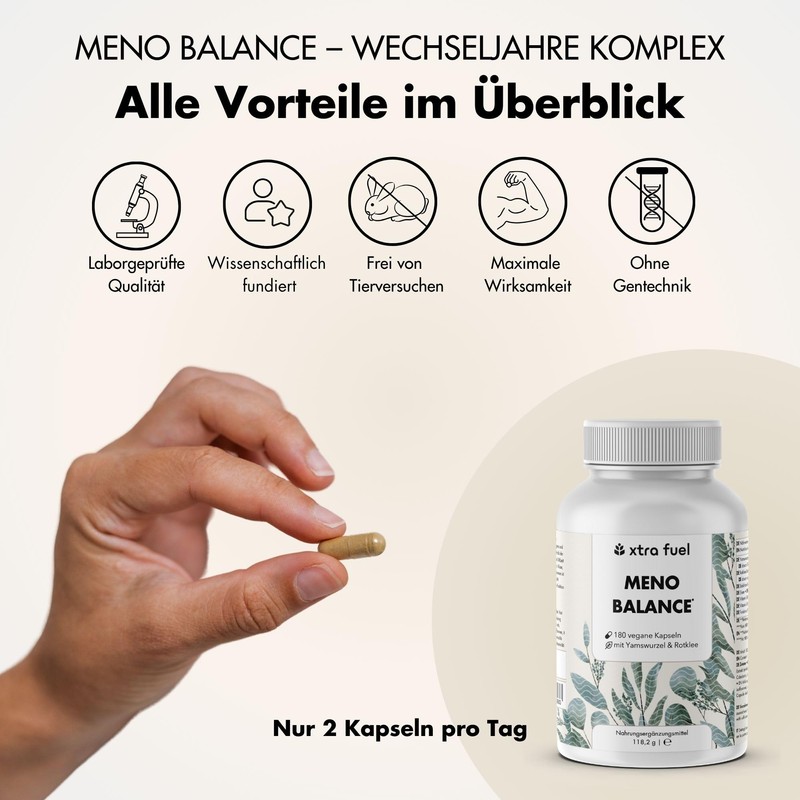 Wechseljahre Kapseln 180 Stück - Meno Balance - Natürliche Formel