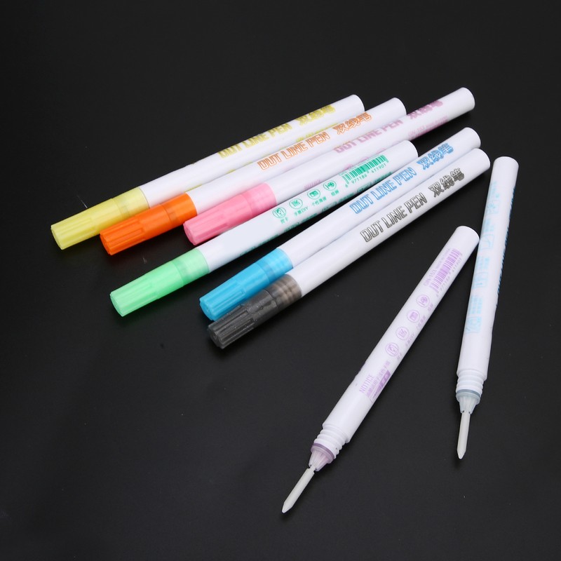 8 Pcs Outline Pen Writing Drawing 1~2mm Double Line Coloured
